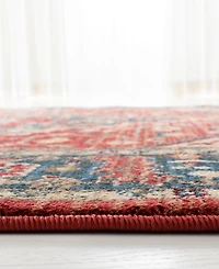 Lauren Ralph Lauren Chloe LRL1221A Red and Navy 9' X 12' Area Rug