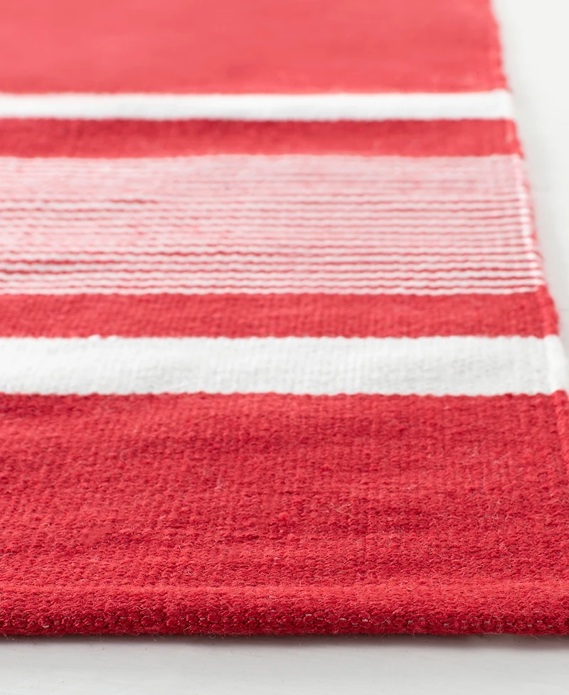 Lauren Ralph Lauren Hanover Stripe LRL2461D Red 5' X 8' Outdoor Area Rug