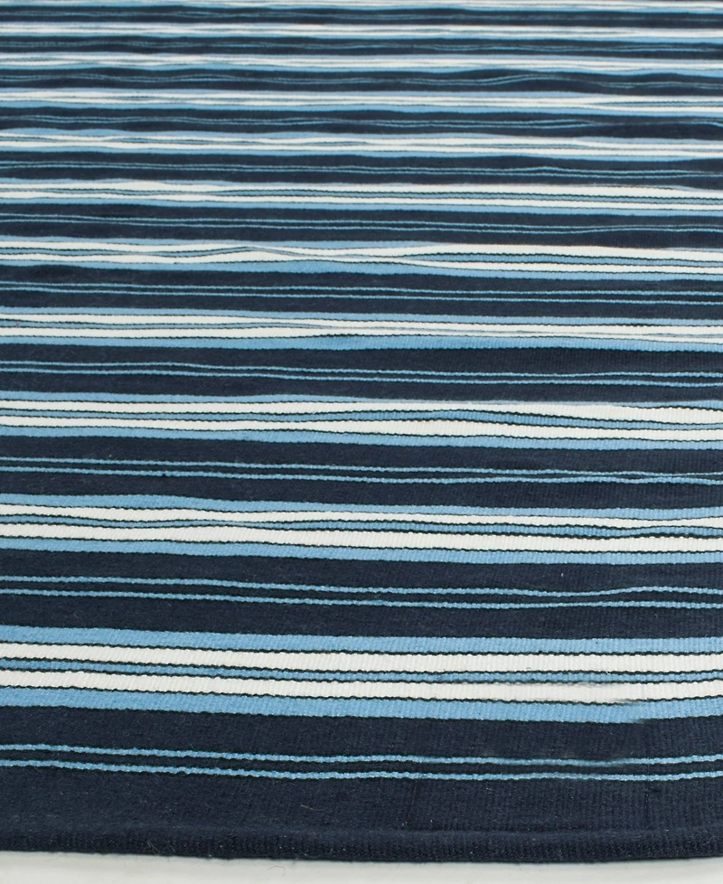 Lauren Ralph Lauren Leopold Stripe LRL2462A Navy 4' X 6' Outdoor Area Rug