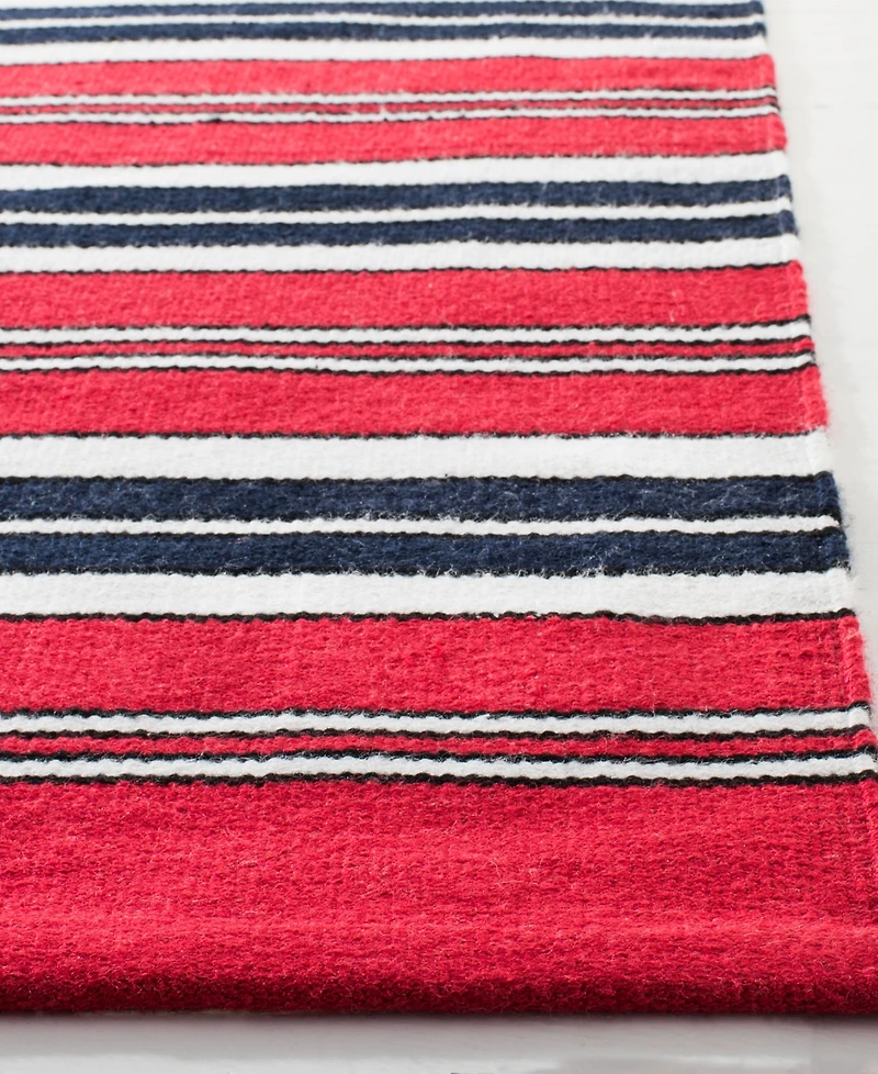 Lauren Ralph Lauren Leopold Stripe LRL2462E Red 4' X 6' Outdoor Area Rug