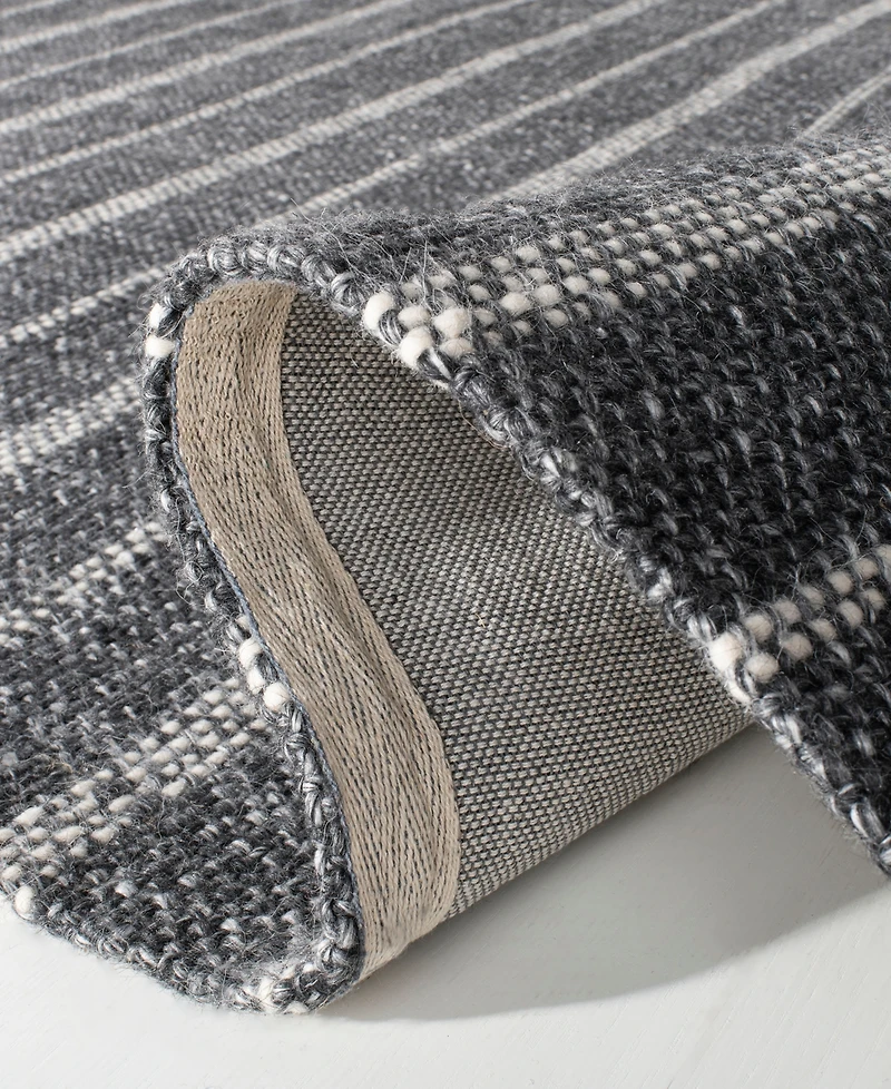 Lauren Ralph Lauren Miles Stripe LRL6400A Charcoal 2'6" X 8' Runner Area Rug