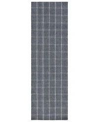 Lauren Ralph Lauren Tamworth Check LRL6450A Charcoal 2'6" X 8' Runner Area Rug