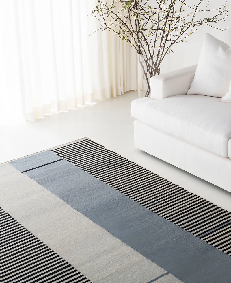 Lauren Ralph Lauren Aryn Stripe LRL7310C Slate 4' X 6' Area Rug