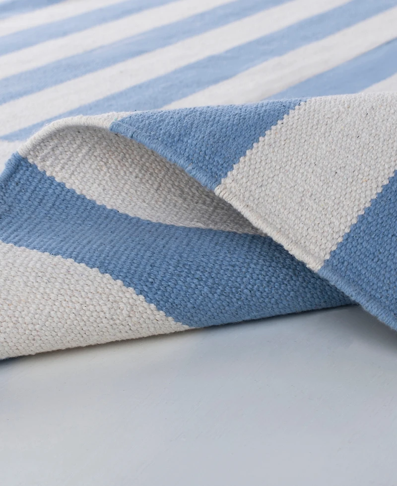 Lauren Ralph Lauren Ludlow Stripe LRL7350B Chambray 4' X 6' Area Rug