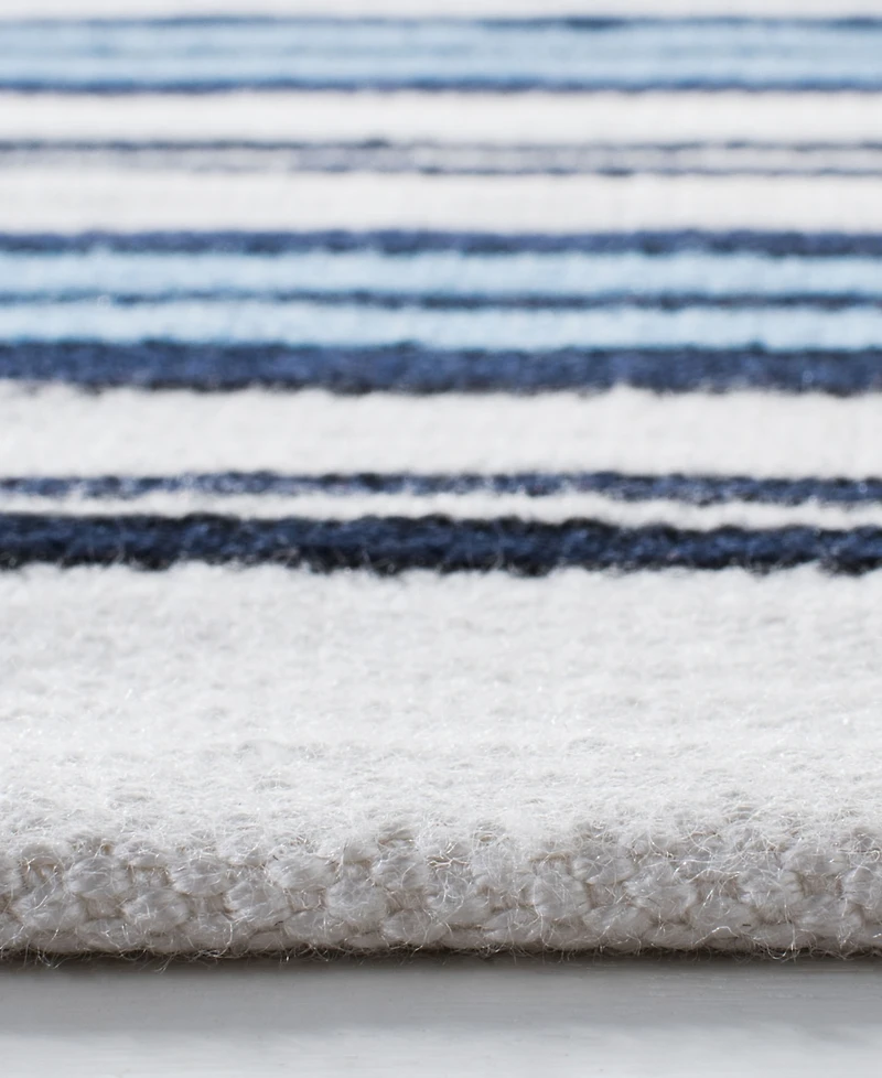 Lauren Ralph Lauren Leopold Stripe LRL2462B White and French Blue 5' X 8' Outdoor Area Rug