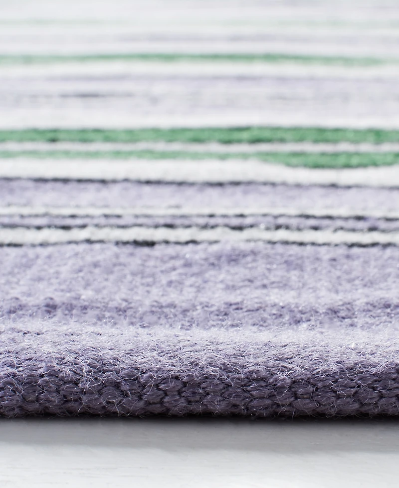 Lauren Ralph Lauren Leopold Stripe LRL2462G Lilac 4' X 6' Outdoor Area Rug