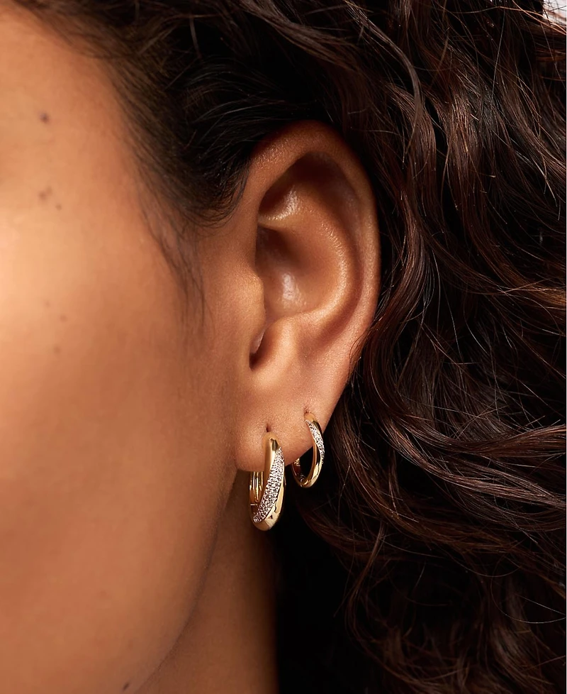 Ana Luisa Kira Slim Gold-Plated Hoop Earrings