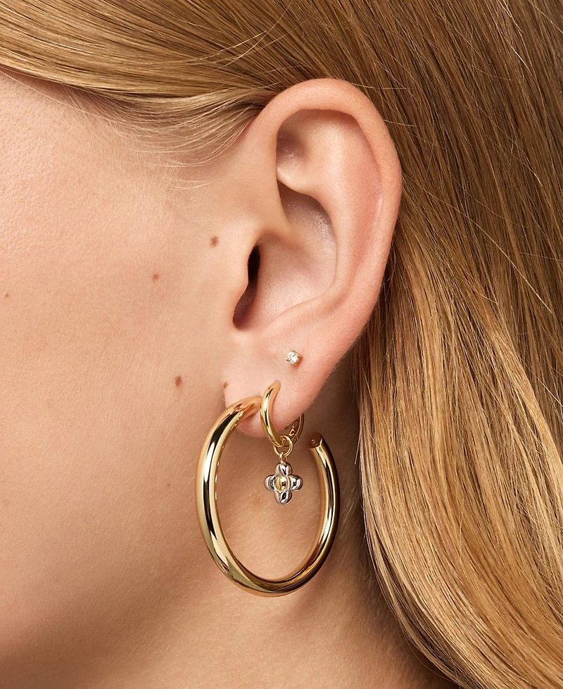 Ana Luisa Tia Medium Gold-Plated Hoop Earrings