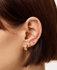 Ana Luisa Asher Triple Gold-Plated Huggie Earrings