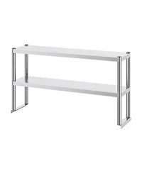 Sugift Adjustable Stainless Steel Double Overshelf 12 x 72 in for Kitchen and Workshop
