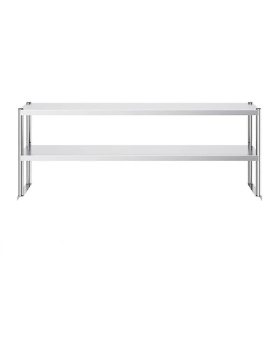 Sugift Adjustable Stainless Steel Double Overshelf 12 x 72 in for Kitchen and Workshop