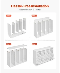 Sugfit 36 Compartment Wooden Literature Organizer Mailbox for Office Storage