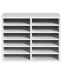 Sugift 12 Compartment Literature Organizer With Adjustable Shelves for Office and Mailrooms