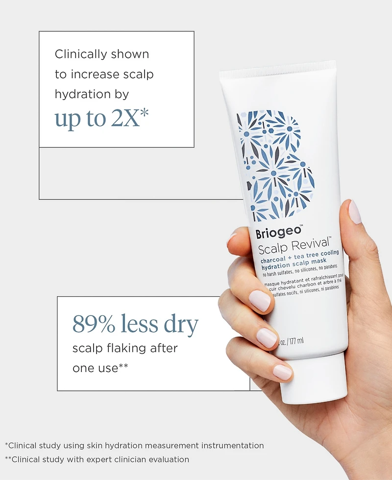 Briogeo Scalp Revival Charcoal + Tea Tree Cooling Hydration Scalp Mask, 6 oz.