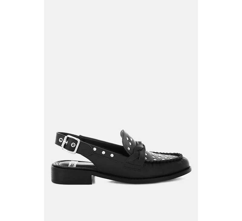 Rag & Co Womens Remykin Braided Penny Strap Loafers