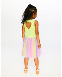 Deux par Deux Little Girls Sleeveless Bi-Material Dress