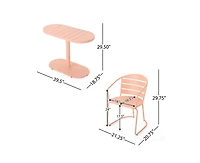 Sumyeg 3-Piece Retro Modern Outdoor Bistro Set with Oval Table