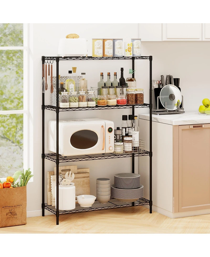 Sugift 4-Tier Metal Storage Shelving Unit with V-Shaped Wire Rack and 1000 Lbs Capacity