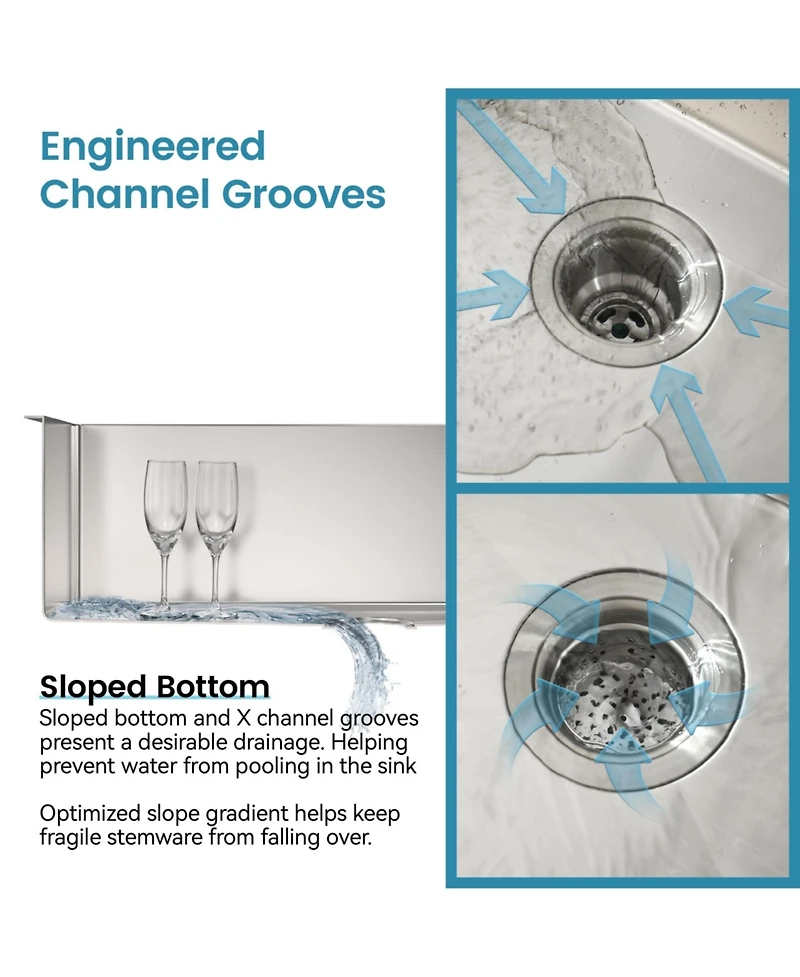 Busdays Stainless Steel Kitchen Sink, 30x19 Single Bowl, Undermount Handmade Sink in Brushed, with Cutting Board, Colander