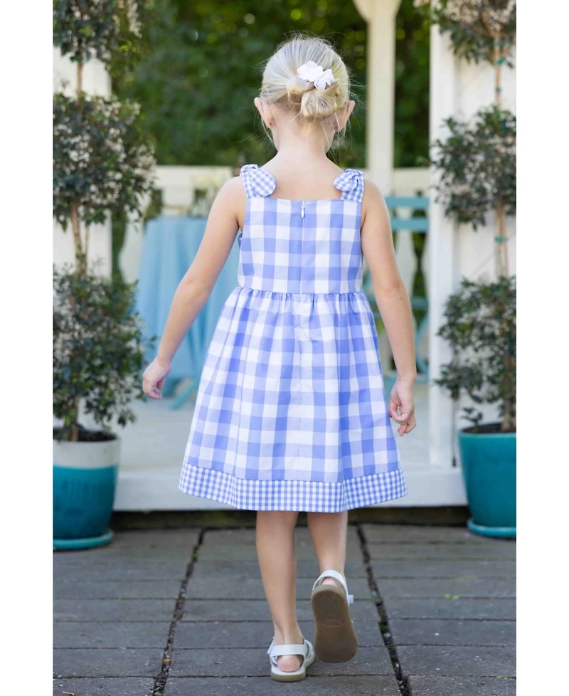 Florence Eiseman Little Girls Gingham Dress With Flower Cherries