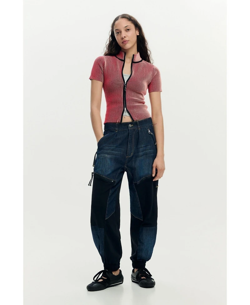 Desigual Women's Iridescent T-shirt Zipper