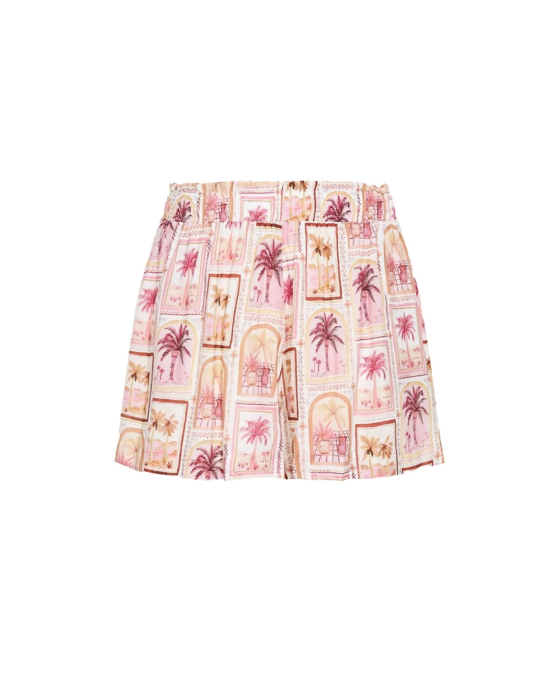 City Chic Women's Postcard Soiree Print Short
