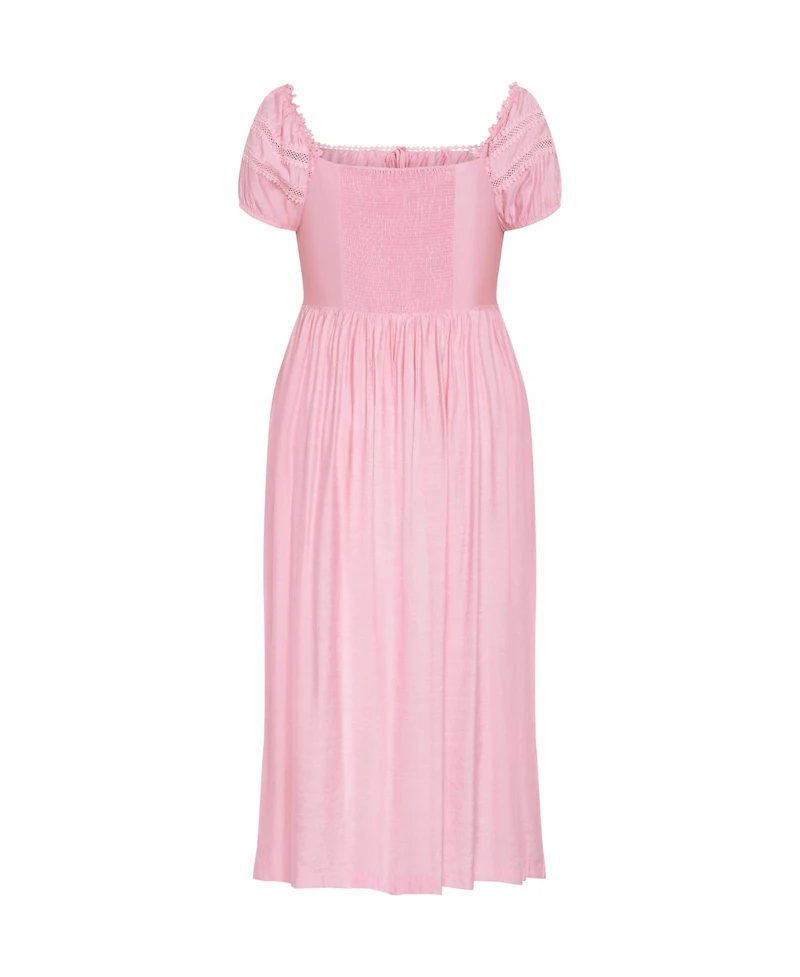 City Chic Women's Ariella Crochet Trim Midi Dress