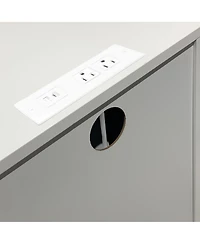 sumyeg Modern White 3 Drawer Charging Nightstand Usb Power Outlets