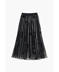 Desigual Women's Newspaper texture midi skirt