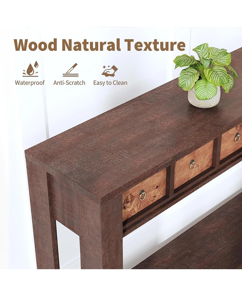 gaomon Entryway Table, 59 Inch Console Table Narrow Sofa Table Behind Couch, Farmhouse Entry Table with 2 Drawers