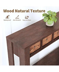 gaomon Entryway Table, 59 Inch Console Table Narrow Sofa Table Behind Couch, Farmhouse Entry Table with 2 Drawers