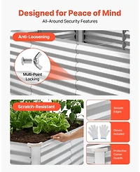 Sugift Galvanized Raised Garden Bed 8 x 4 x 3 ft Rectangular Elevated Planter Box for Vegetables