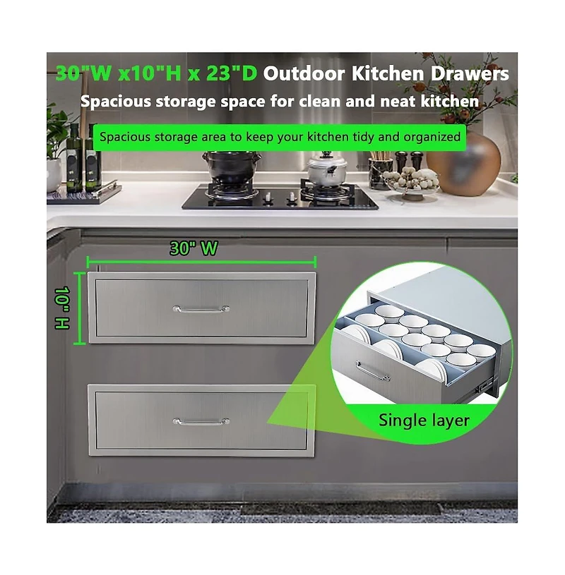 gaomon 30" Outdoor Kitchen Drawers