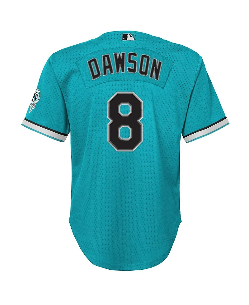 Mitchell & Ness Big Boys and Girls Andre Dawson Teal Florida Marlins Mesh Batting Practice Replica Jersey