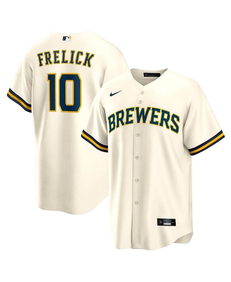 Nike Men's Sal Frelick Cream Milwaukee Brewers Home Replica Player Jersey