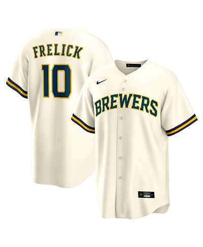 Nike Men's Sal Frelick Cream Milwaukee Brewers Home Replica Player Jersey