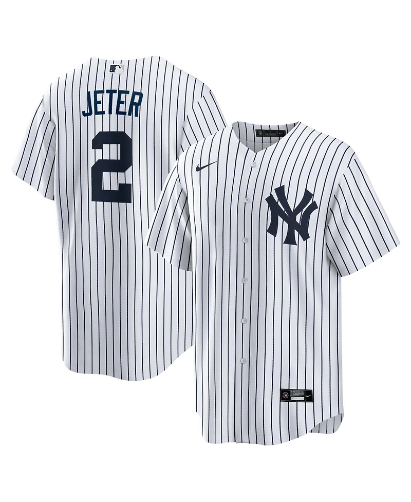 Nike Men's Derek Jeter White New York Yankees Home Retired Player Replica Jersey