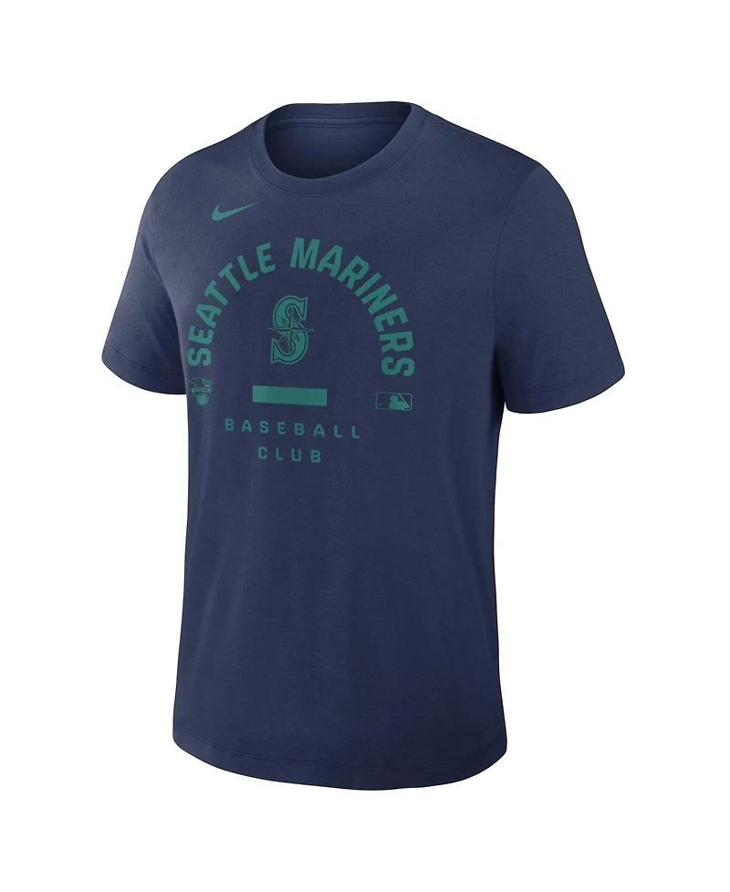 Nike Men's Navy Seattle Mariners Authentic Collection Early Work Tri-Blend Dri-fit T-Shirt