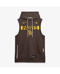 Nike Men's Brown San Diego Padres Authentic Collection Standard Issue Dri-fit Sleeveless Hoodie
