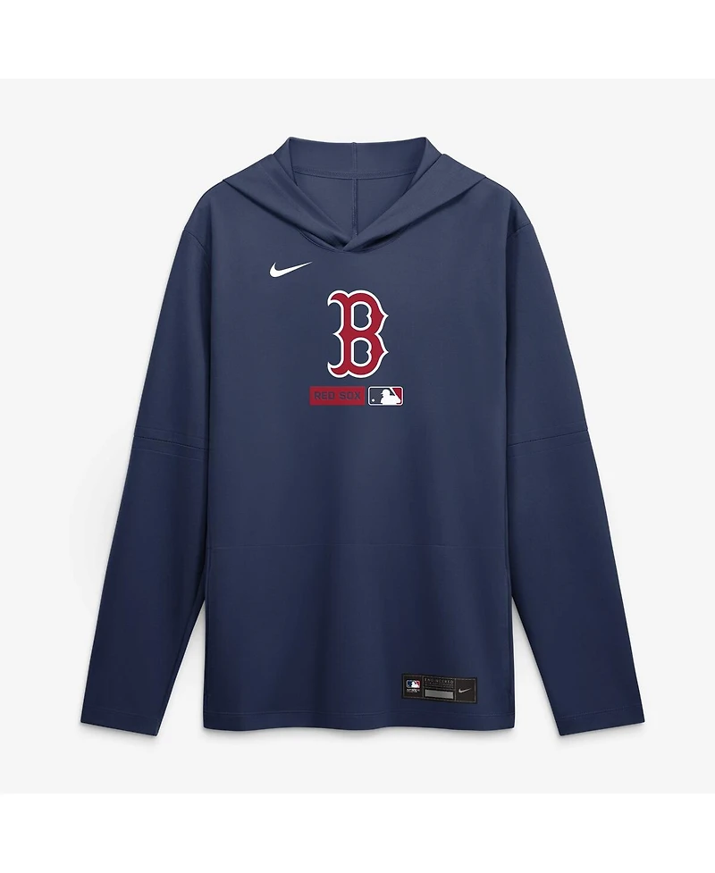 Nike Men's Navy Boston Red Sox Authentic Collection Dri-fit Long Sleeve Hoodie