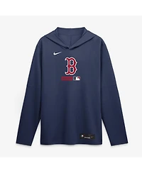 Nike Men's Navy Boston Red Sox Authentic Collection Dri-fit Long Sleeve Hoodie