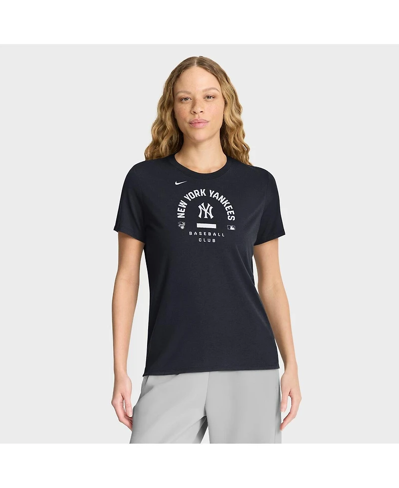 Nike Women's Navy New York Yankees Authentic Collection Early Work Tri-Blend Dri-fit T-Shirt