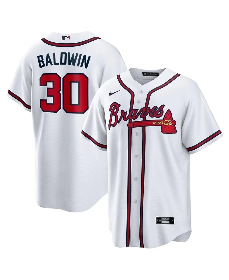 Nike Men's Drake Baldwin White Atlanta Braves Home Replica Jersey