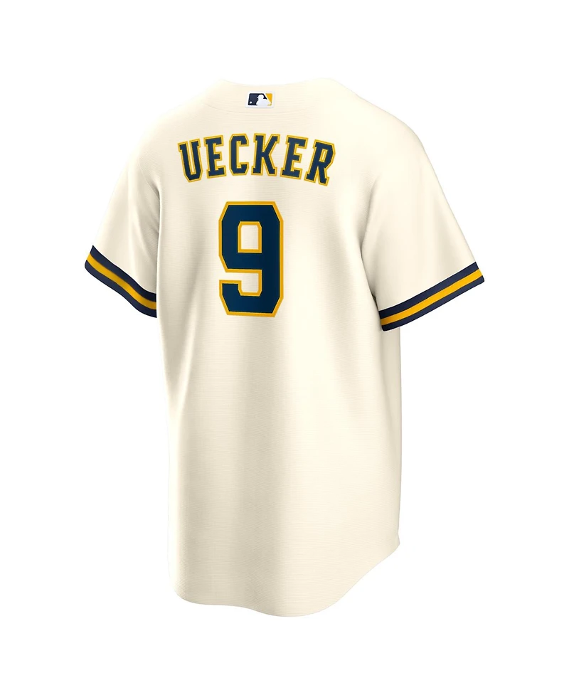 Nike Men's Bob Uecker Cream Milwaukee Brewers Home Retired Player Replica Jersey