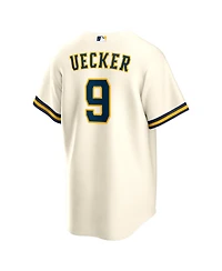 Nike Men's Bob Uecker Cream Milwaukee Brewers Home Retired Player Replica Jersey