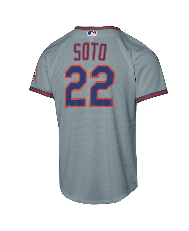Nike Big Boys and Girls Juan Soto Gray New York Mets Road Stadium Player Jersey