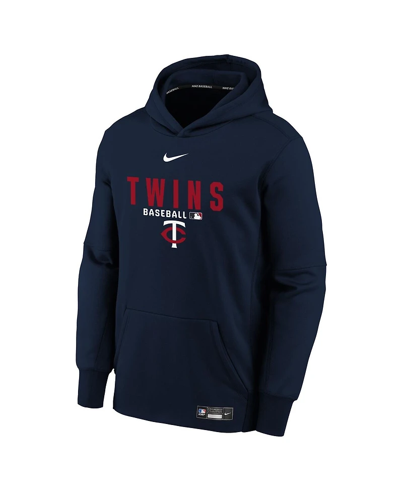 Nike Big Boys and Girls Navy Minnesota Twins Authentic Collection Therma-fit Hoodie
