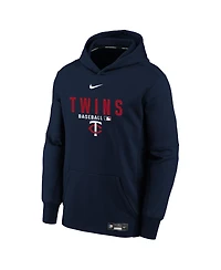 Nike Big Boys and Girls Navy Minnesota Twins Authentic Collection Therma-fit Hoodie