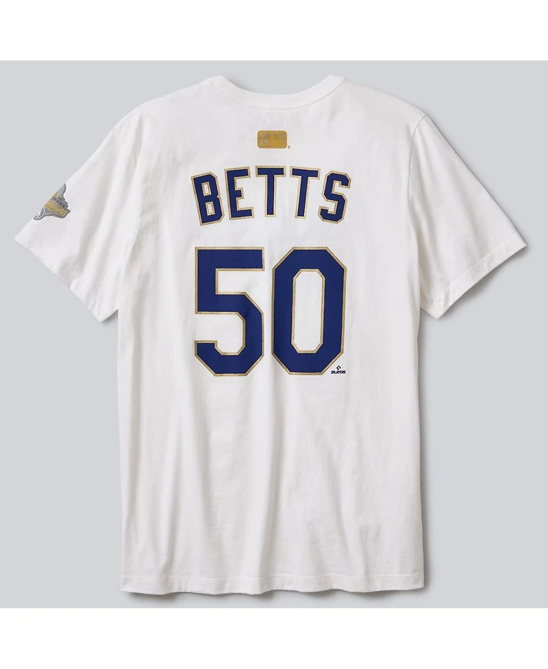 Nike Men's Mookie Betts White Los Angeles Dodgers 2026 Gold Collection Name & Number T-Shirt