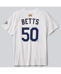 Nike Men's Mookie Betts White Los Angeles Dodgers 2026 Gold Collection Name & Number T-Shirt